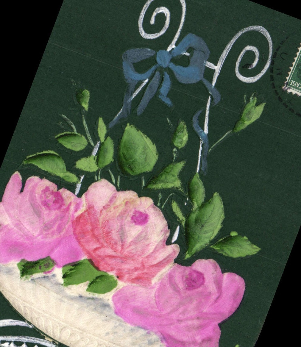 Flores de la fantasía de la POSTAL de la VENDIMIA