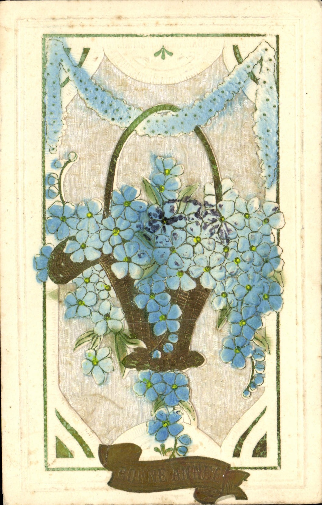 Flores de la fantasía de la POSTAL de la VENDIMIA