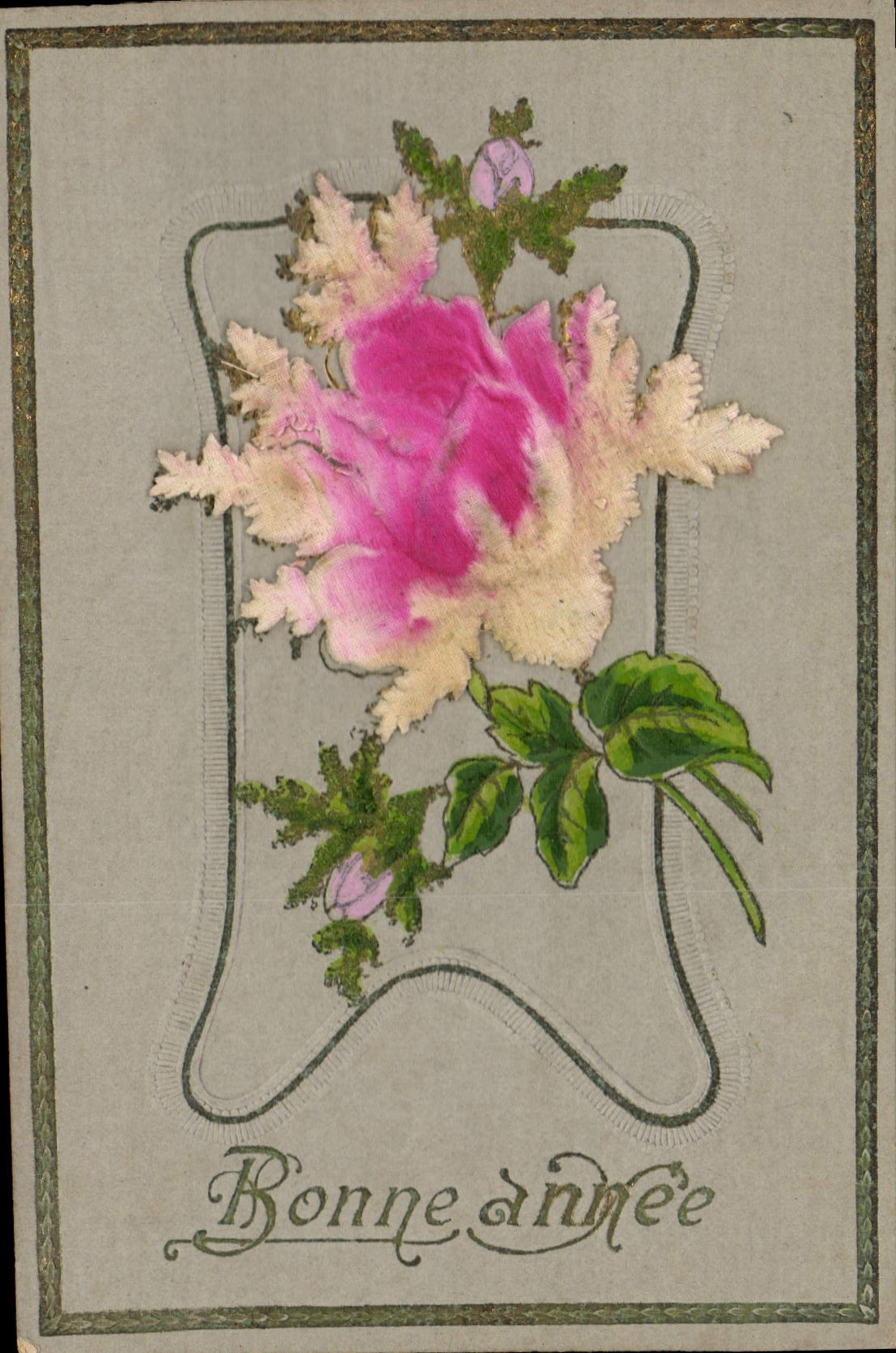 Flores de la fantasía de la POSTAL de la VENDIMIA