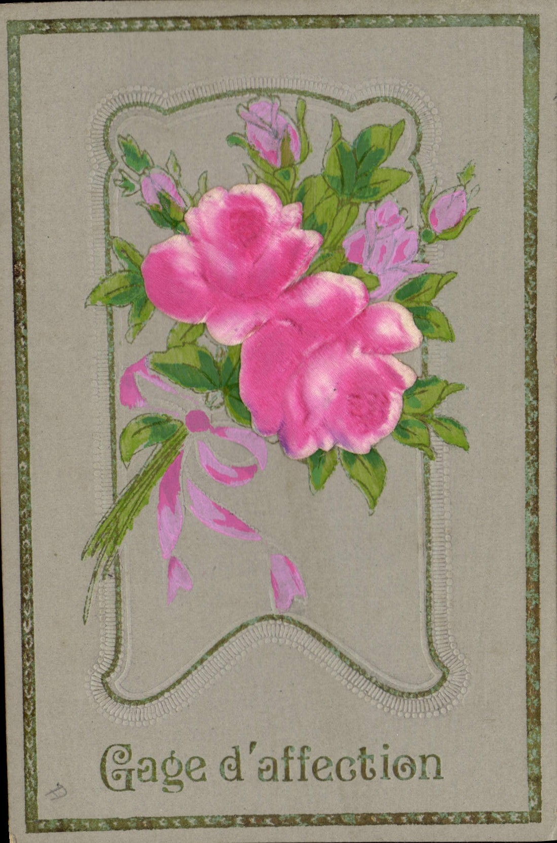 Flores de la fantasía de la POSTAL de la VENDIMIA