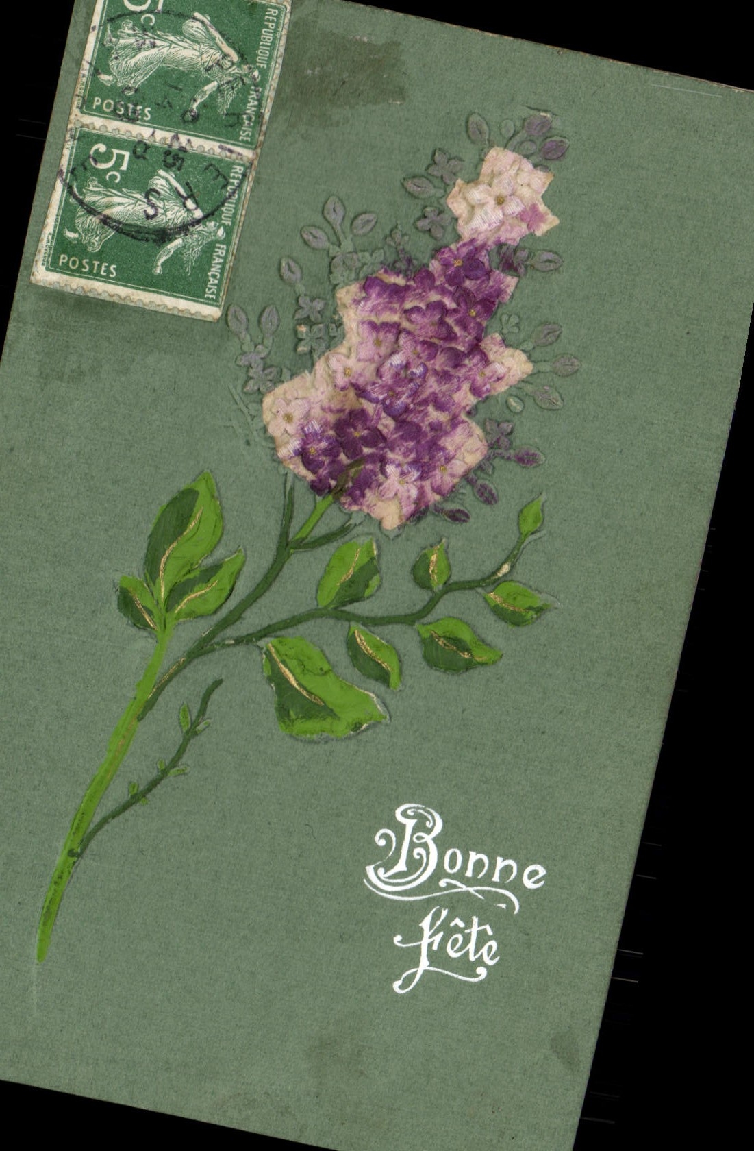 Flores de la fantasía de la POSTAL de la VENDIMIA