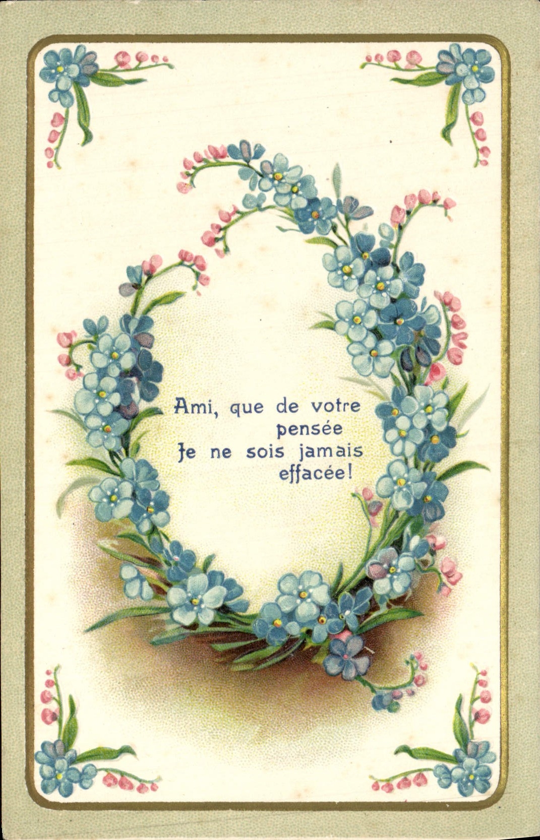 Flores de la fantasía de la POSTAL de la VENDIMIA