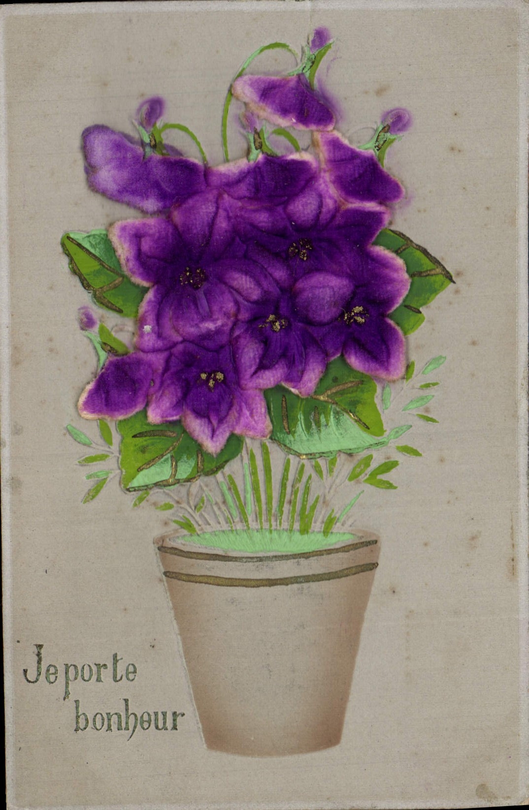 Flores de la fantasía de la POSTAL de la VENDIMIA