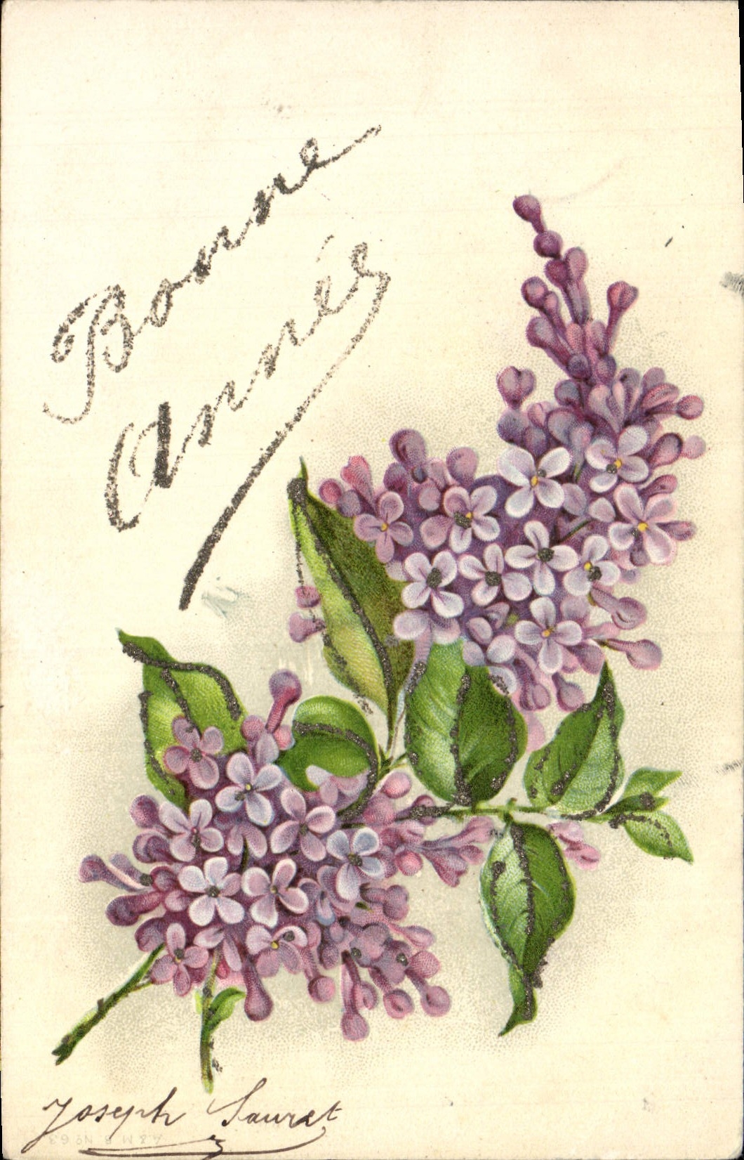 Flores de la fantasía de la POSTAL de la VENDIMIA