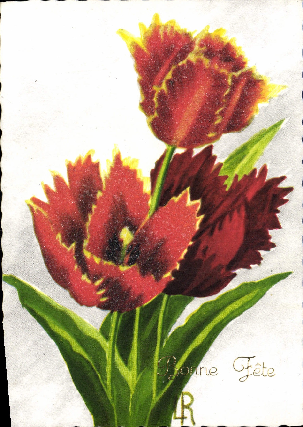 POSTAL MODERNA flores de la fantasía