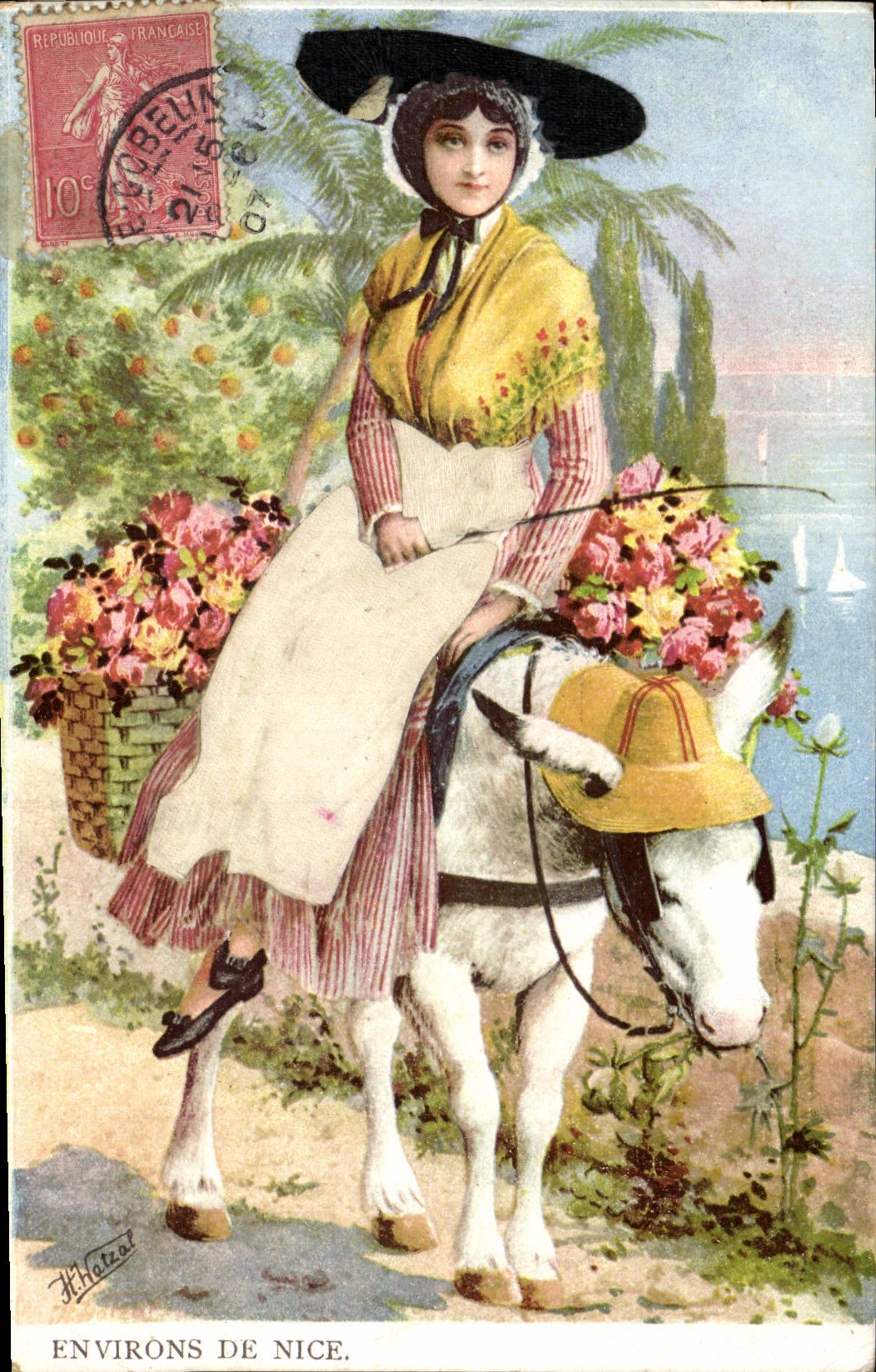 VINTAGE POSTCARD Fantasy Surroundings of Nice Woman Ass Folklore