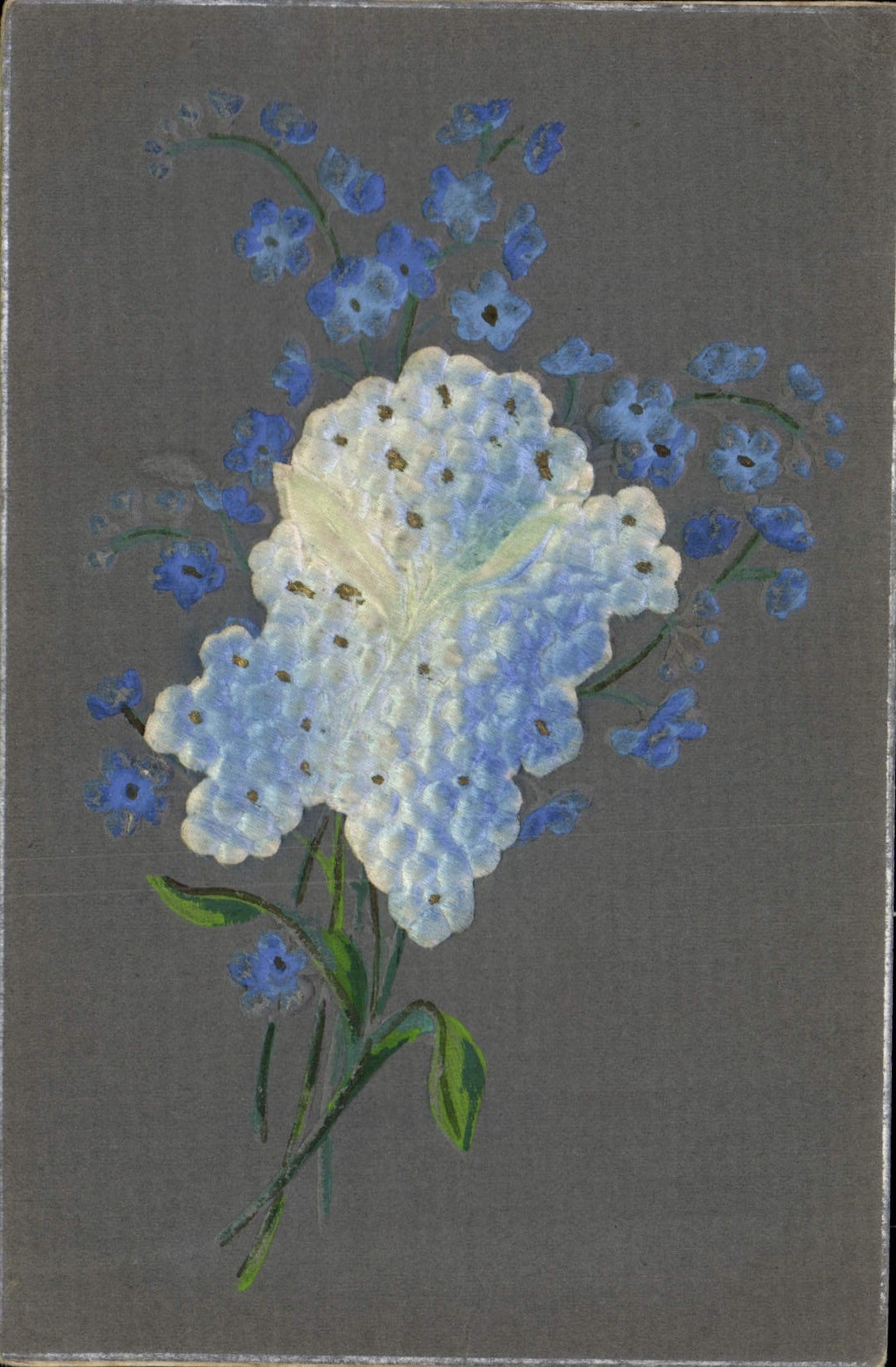 Flores de la fantasía de la POSTAL de la VENDIMIA