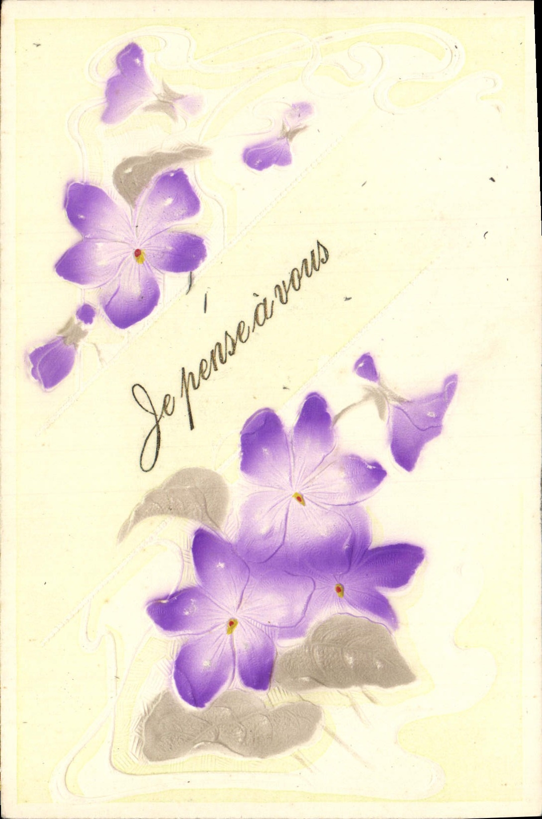 Flores de la fantasía de la POSTAL de la VENDIMIA