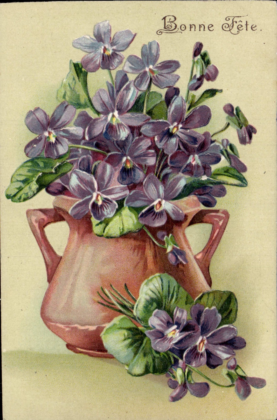 Flores de la fantasía de la POSTAL de la VENDIMIA