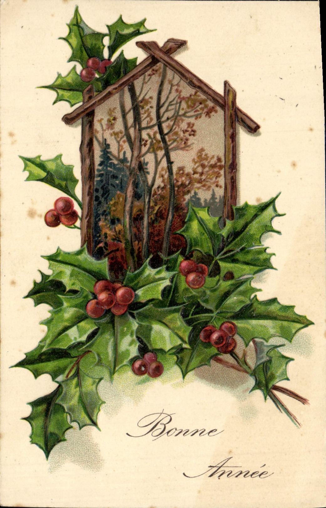 Flores de la fantasía de la POSTAL de la VENDIMIA