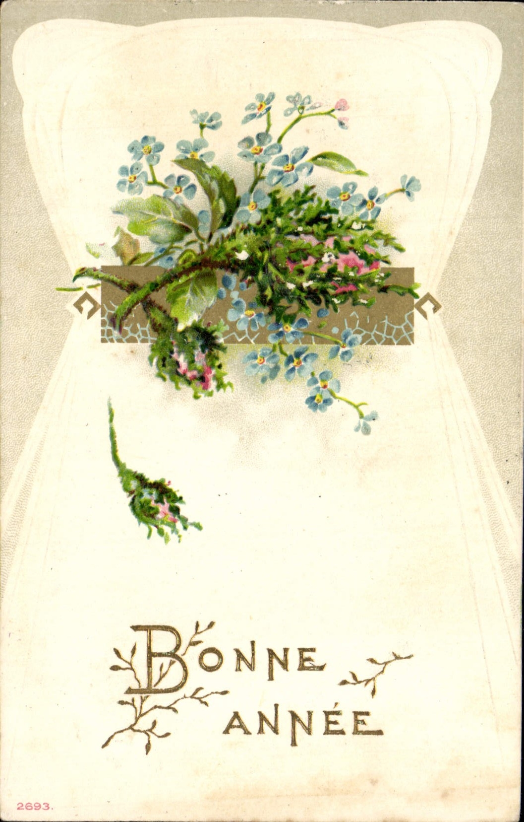 Flores de la fantasía de la POSTAL de la VENDIMIA