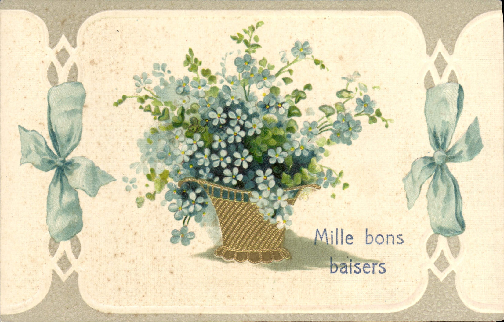 Flores de la fantasía de la POSTAL de la VENDIMIA