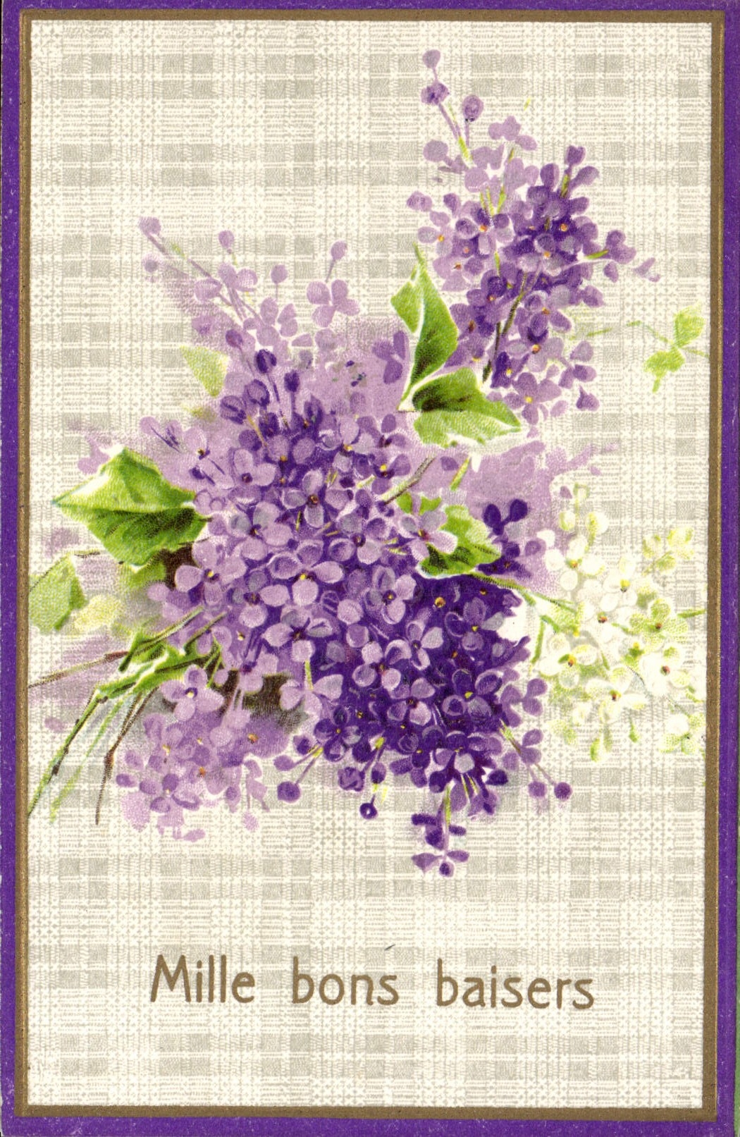 Flores de la fantasía de la POSTAL de la VENDIMIA