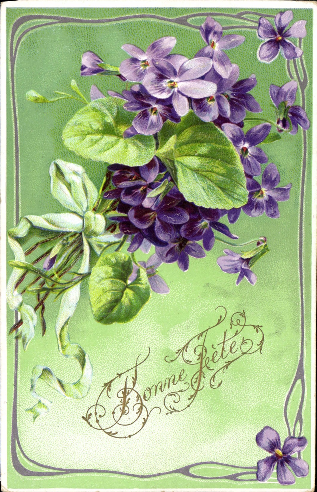 Flores de la fantasía de la POSTAL de la VENDIMIA