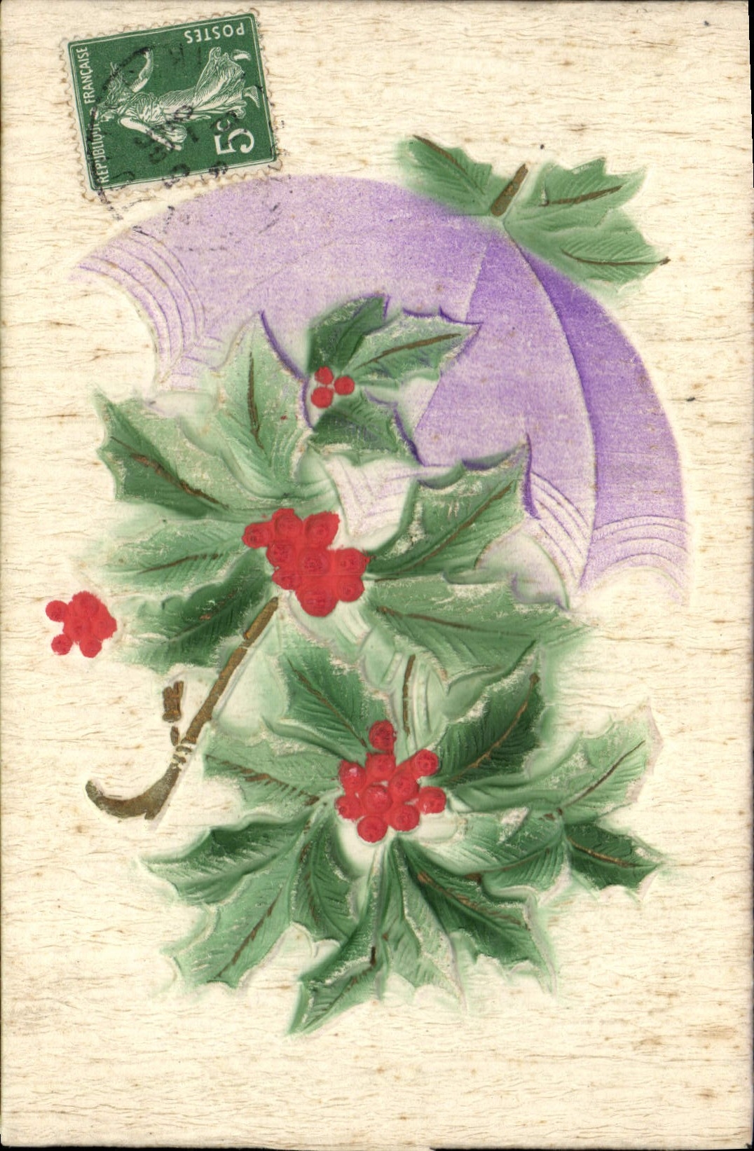 CPA Fantaisie Fleurs Parapluie