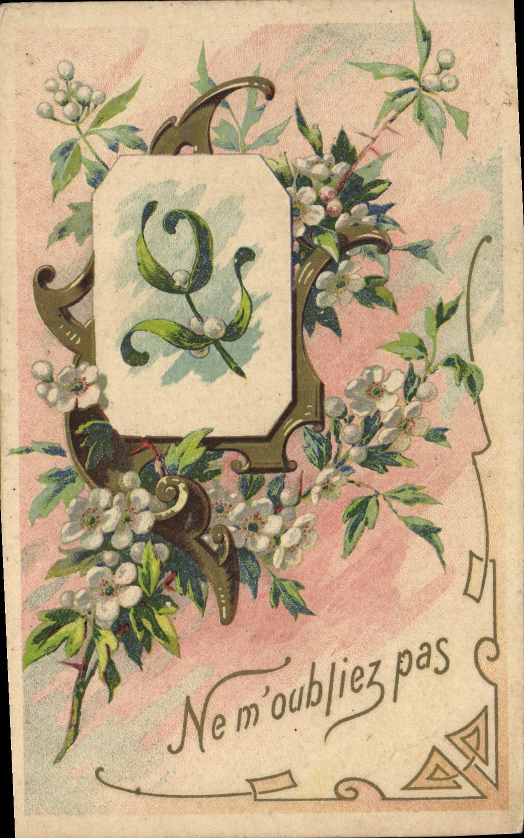 Flores de la fantasía de la POSTAL de la VENDIMIA