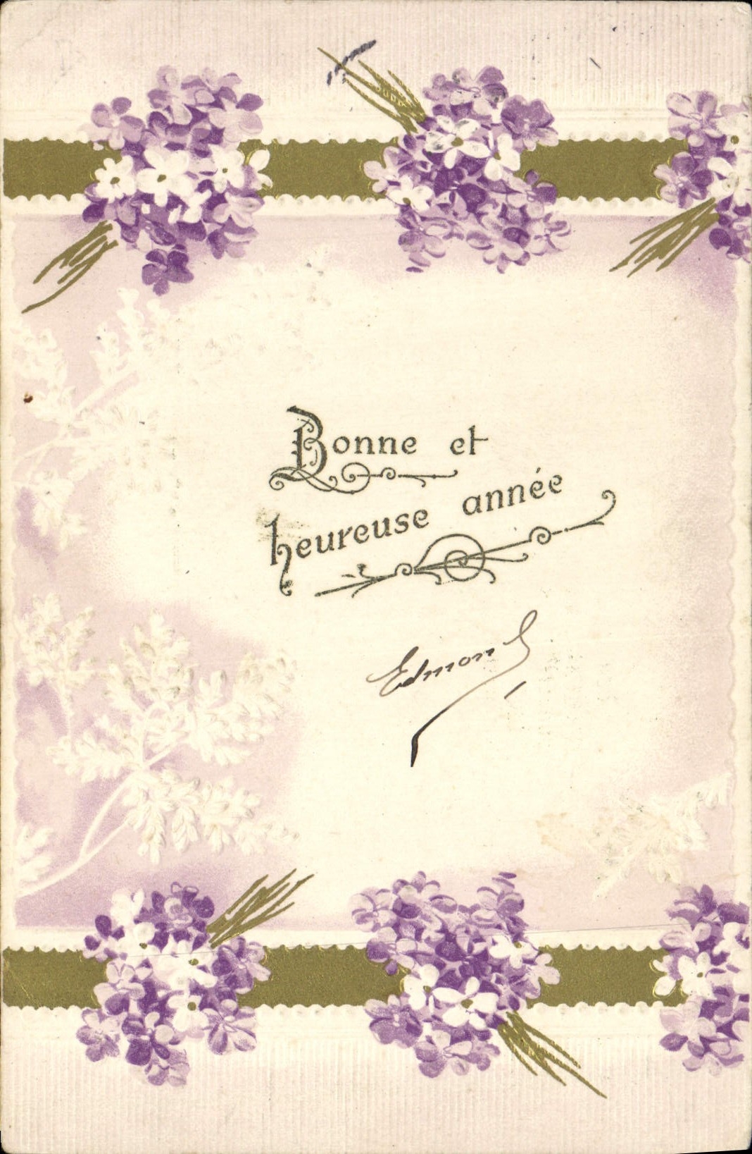 Flores de la fantasía de la POSTAL de la VENDIMIA