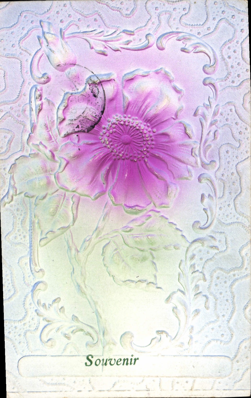 Flores de la fantasía de la POSTAL de la VENDIMIA