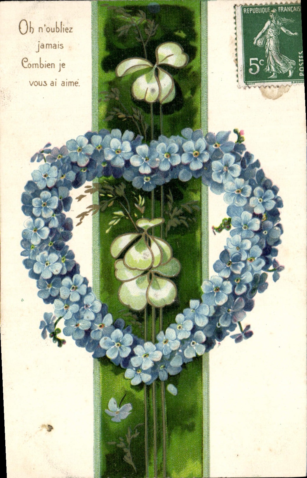 La fantasía de la POSTAL de la VENDIMIA florece el corazón