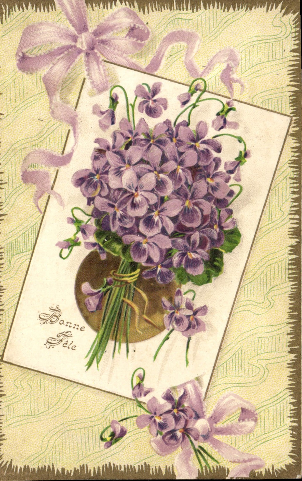 Flores de la fantasía de la POSTAL de la VENDIMIA