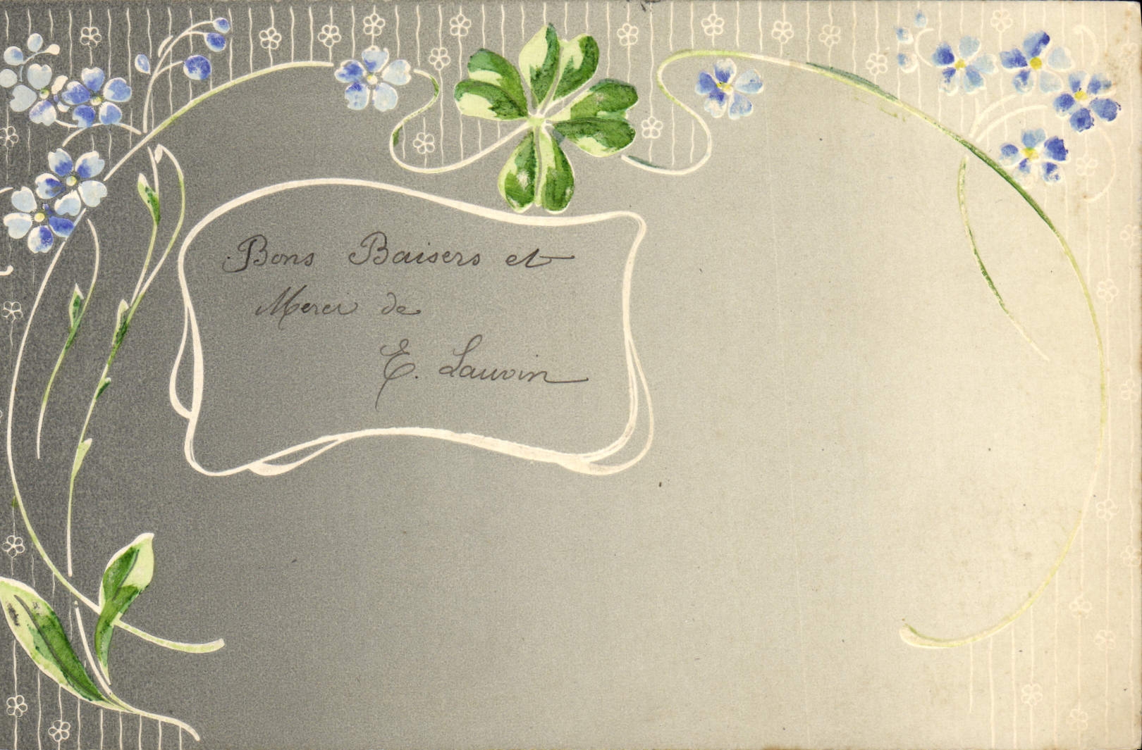 Flores de la fantasía de la POSTAL de la VENDIMIA