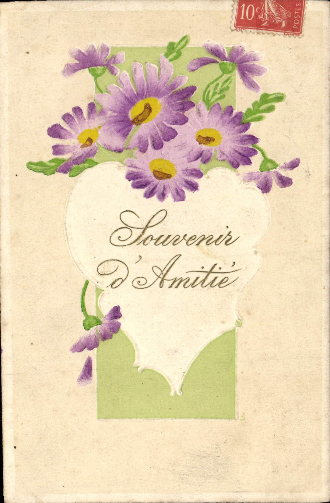 Flores de la fantasía de la POSTAL de la VENDIMIA
