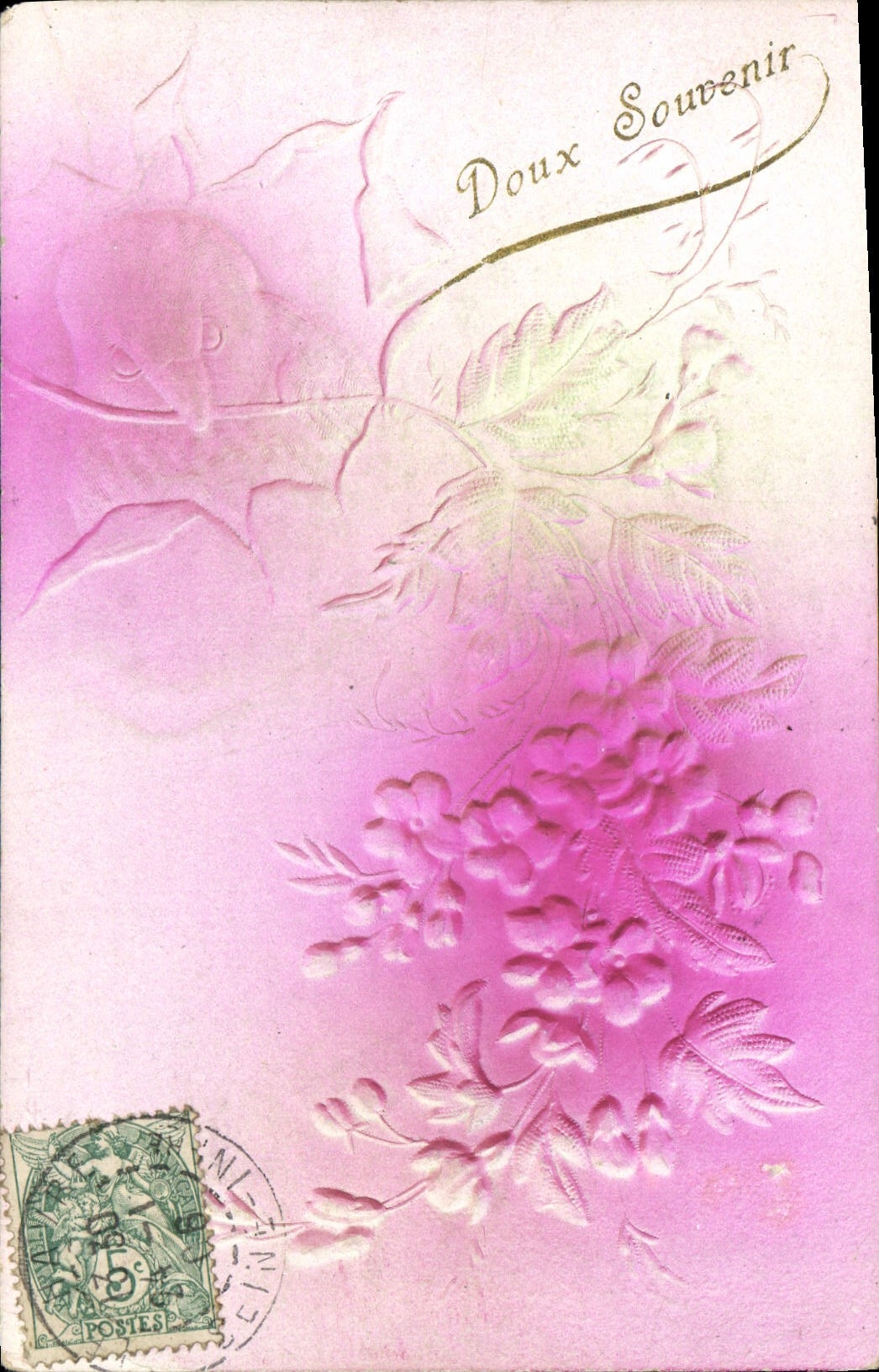 Flores de la fantasía de la POSTAL de la VENDIMIA