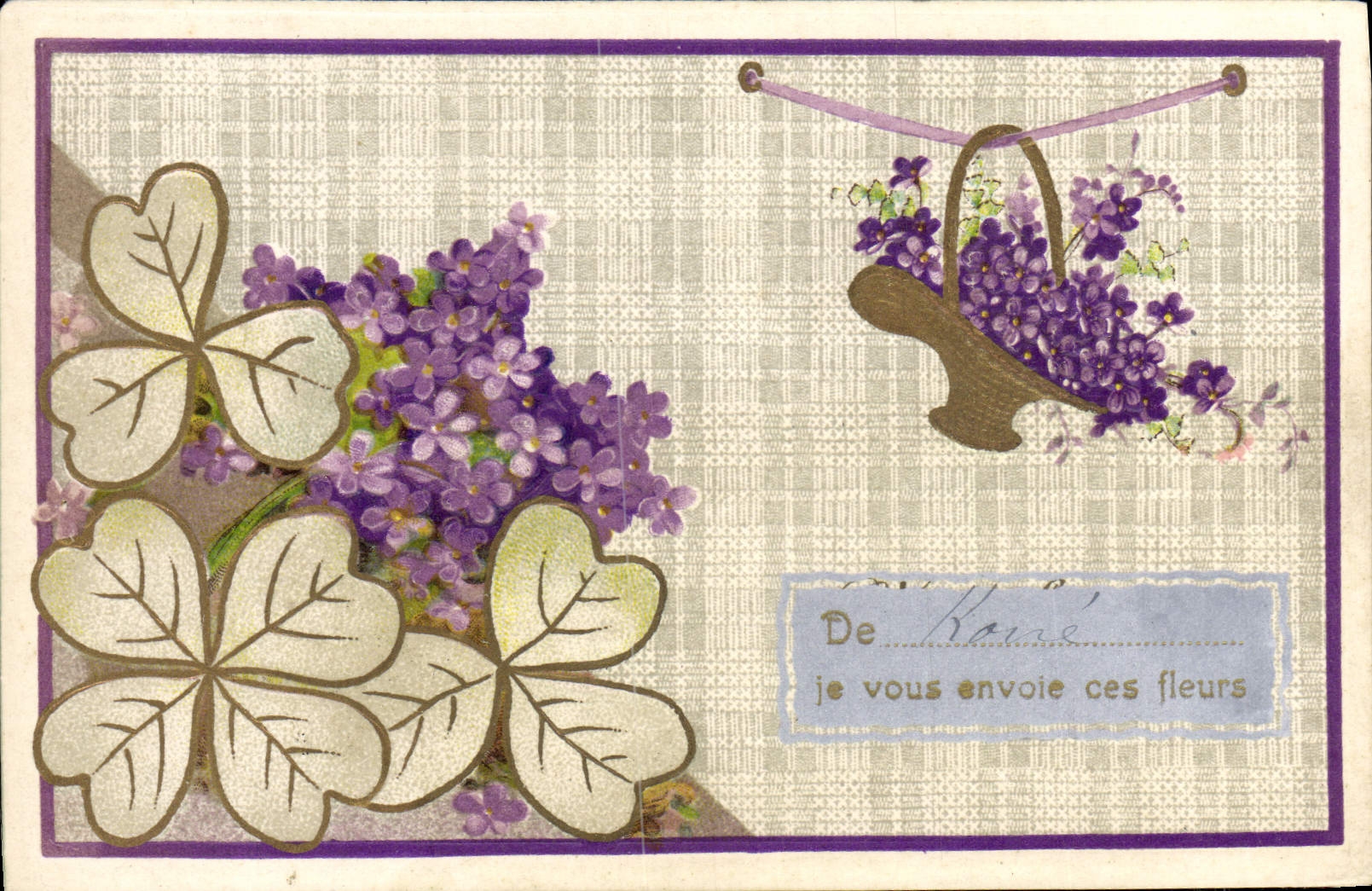 La fantasía de la POSTAL de la VENDIMIA florece el trébol