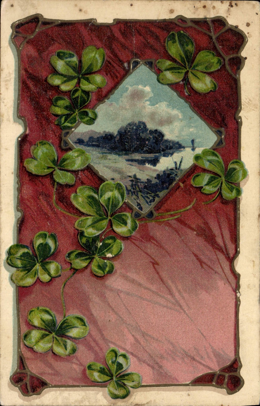 La fantasía de la POSTAL de la VENDIMIA florece el trébol