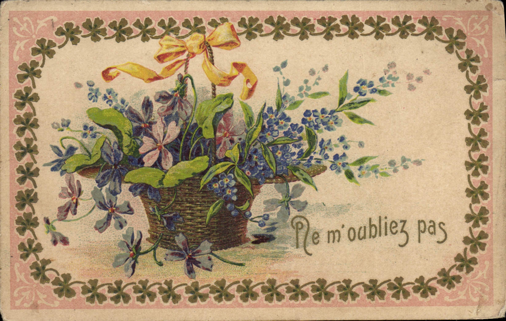 Flores de la fantasía de la POSTAL de la VENDIMIA
