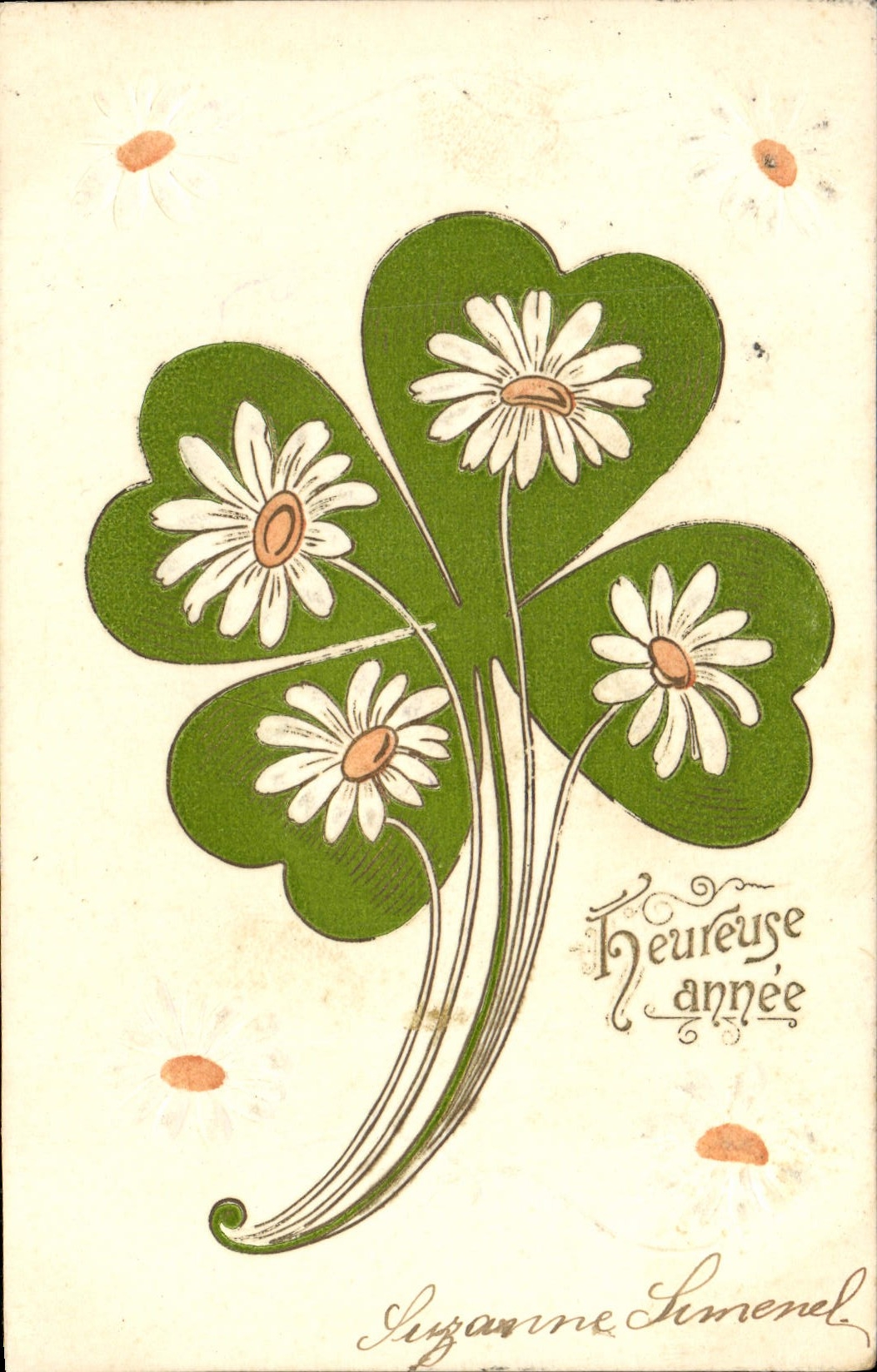 Flores de la fantasía de la POSTAL de la VENDIMIA