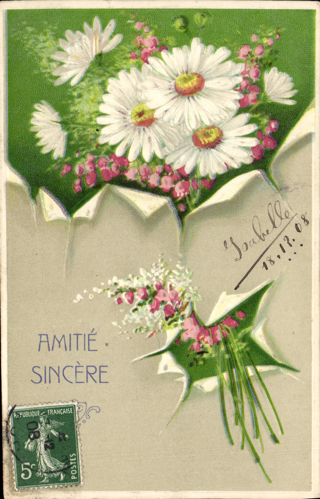 CPA Fantaisie Fleurs Paquerettes