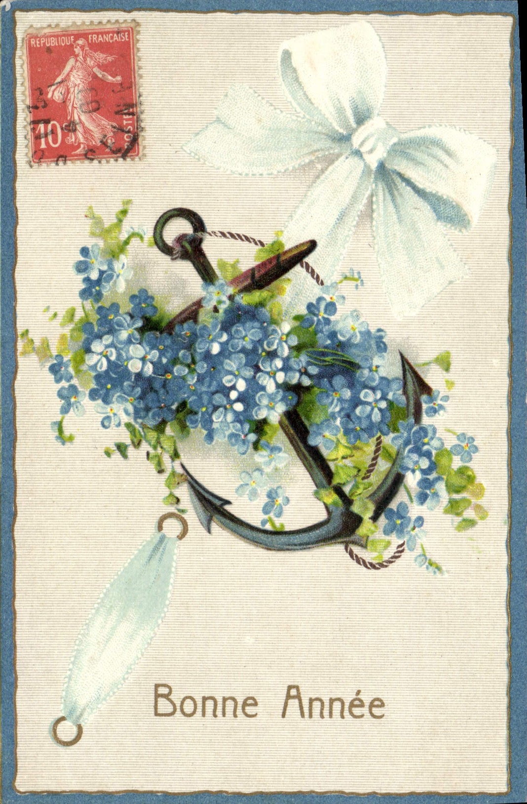 Flores de la fantasía de la POSTAL de la VENDIMIA