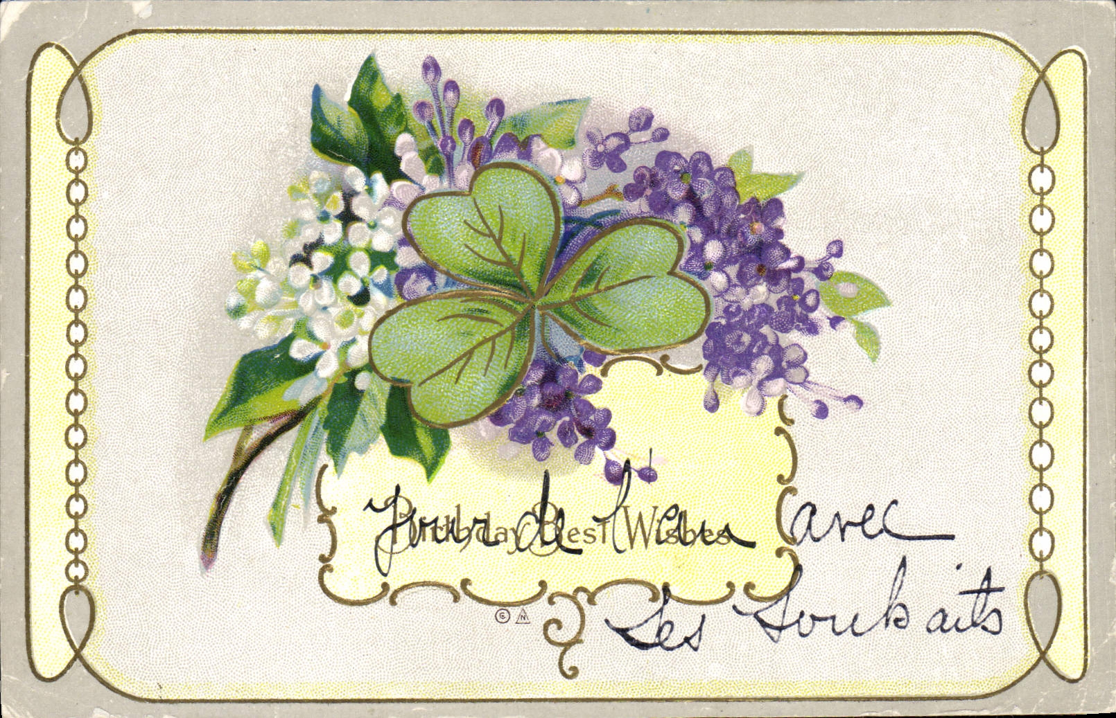 La fantasía de la POSTAL de la VENDIMIA florece el trébol