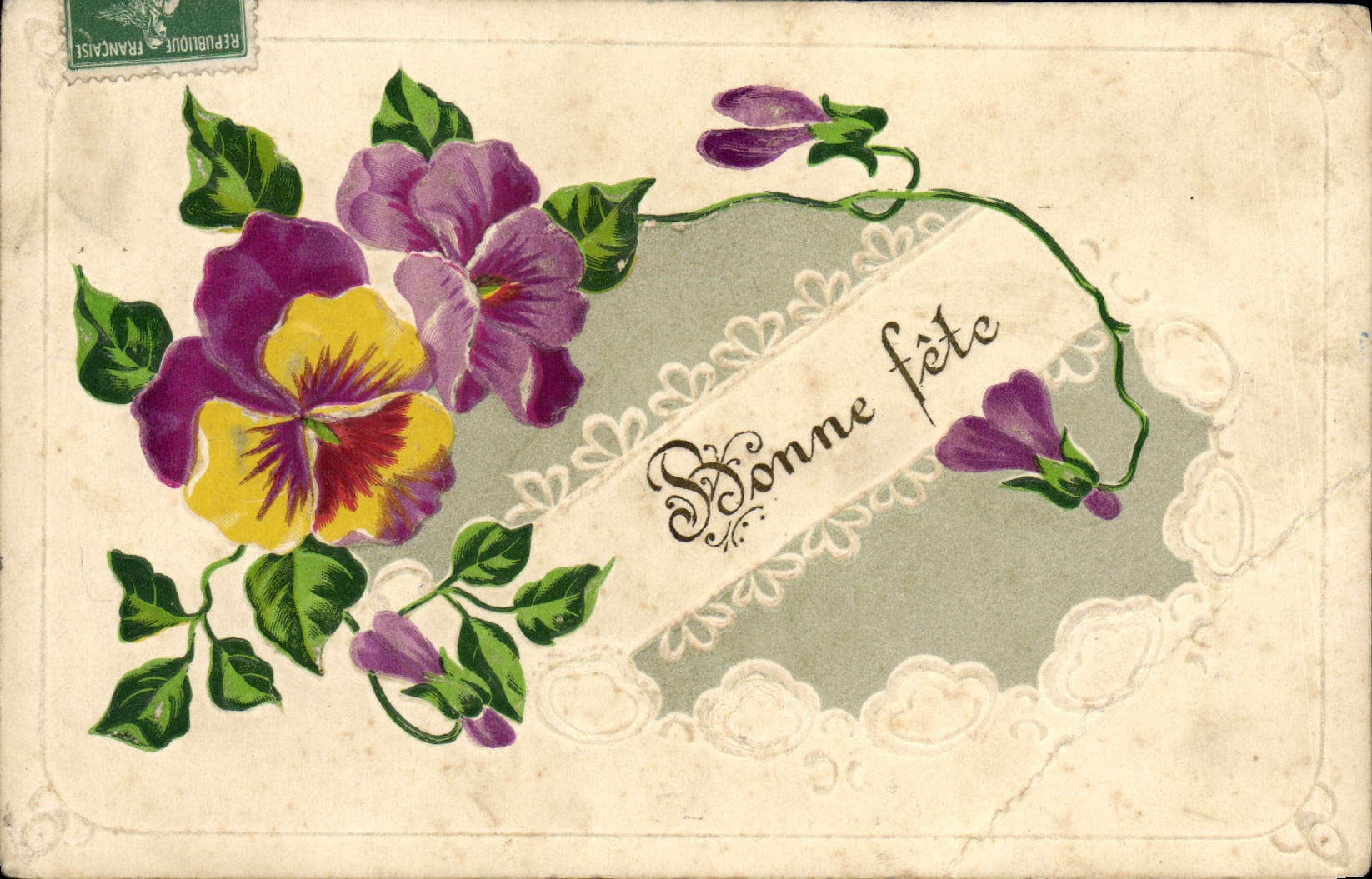 VINTAGE POSTCARD Fantasy Flowers
