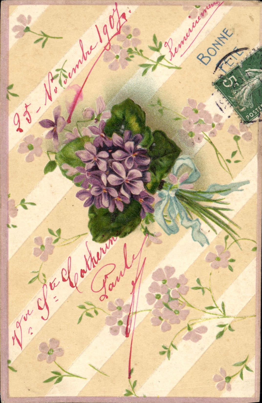 VINTAGE POSTCARD Fantasy Flowers
