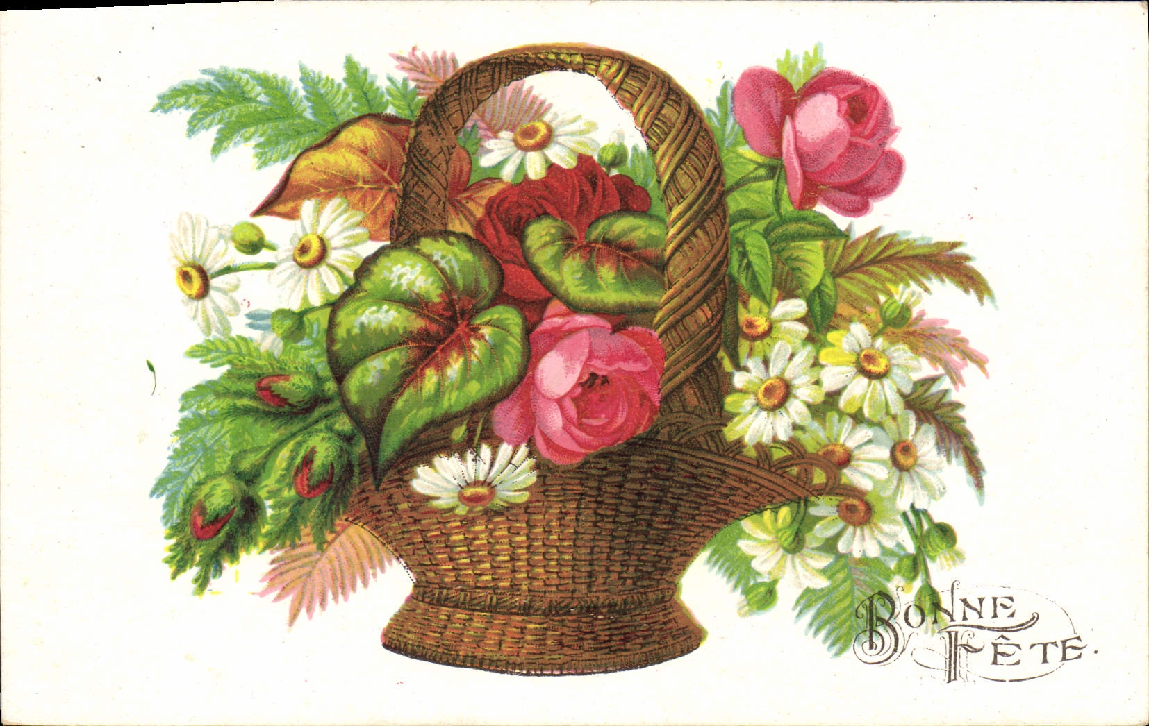 CPA Fantaisie Fleurs Corne d'abondance