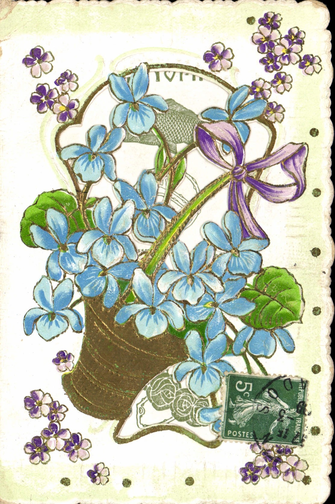 VINTAGE POSTCARD Fantasy Flowers