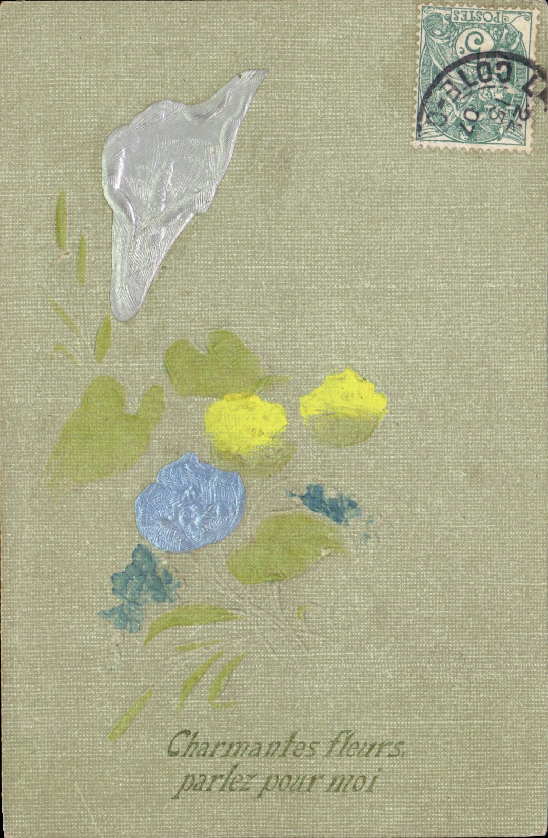 VINTAGE POSTCARD Fantasy Flowers