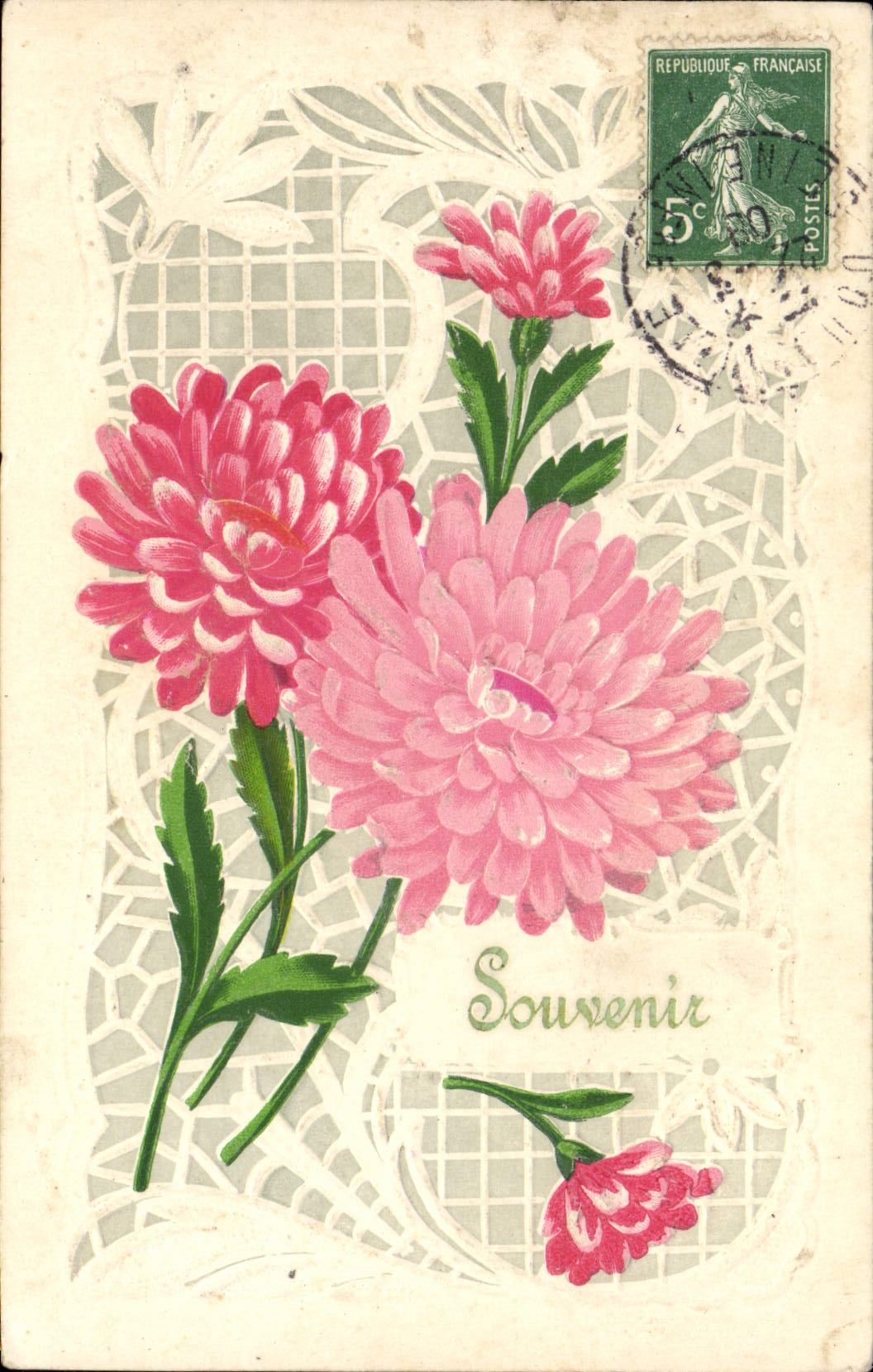 VINTAGE POSTCARD Fantasy Flowers