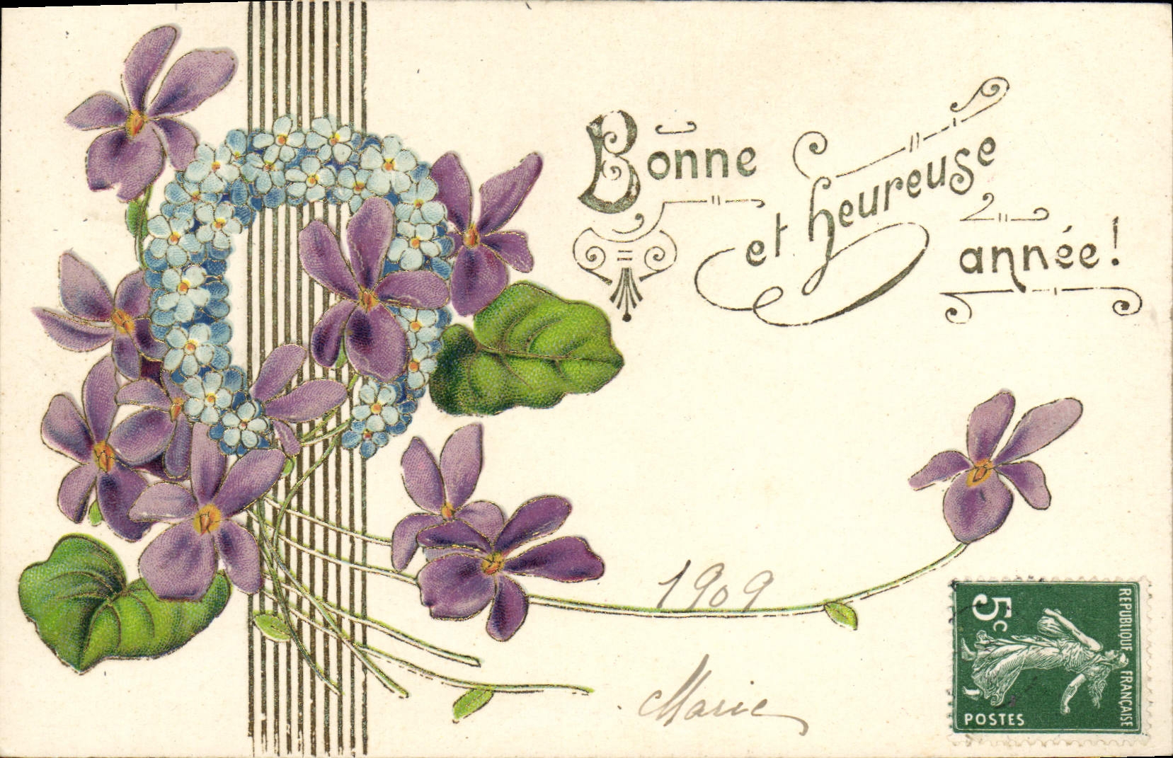 VINTAGE POSTCARD Fantasy Flowers