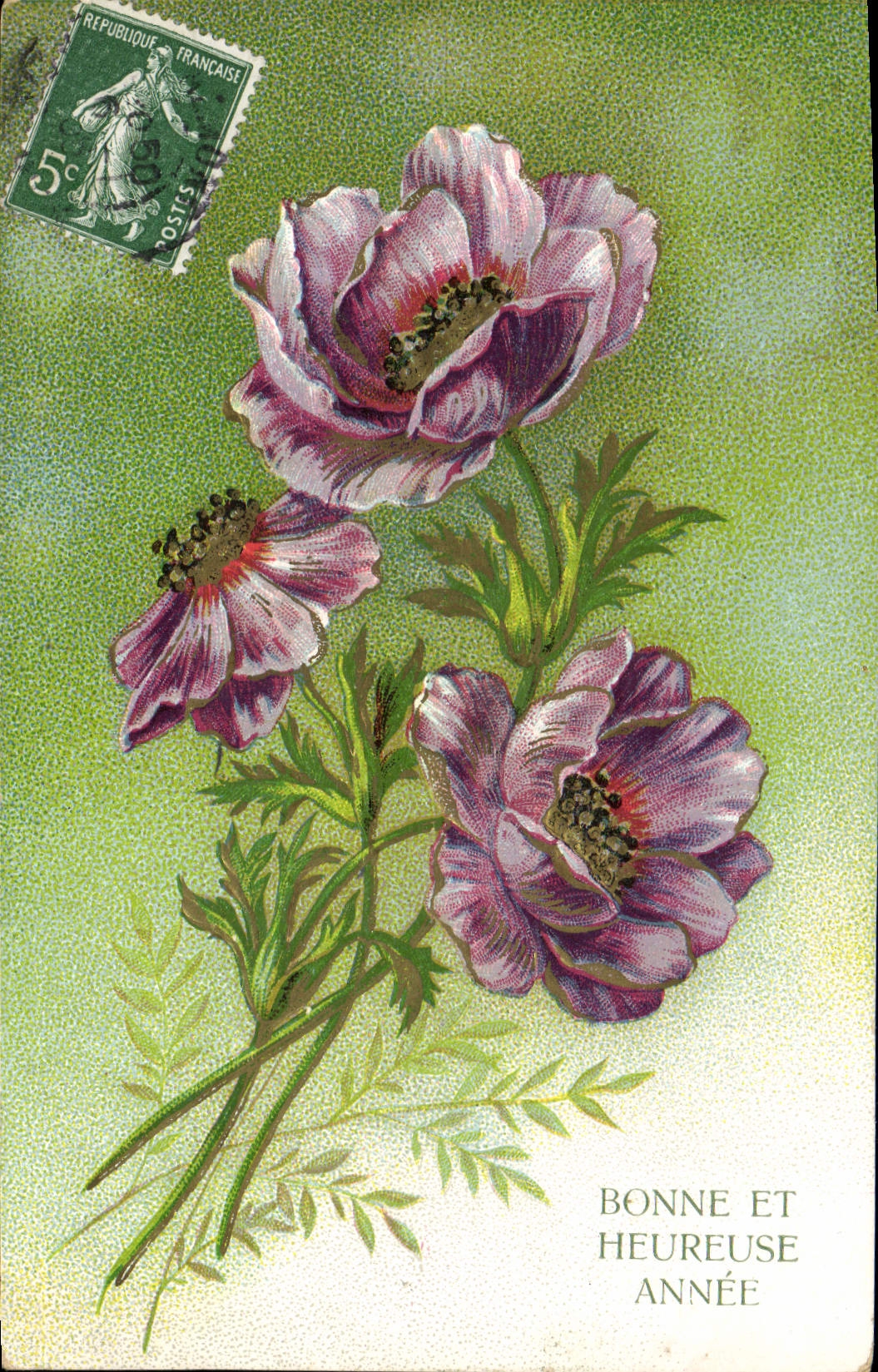 VINTAGE POSTCARD Fantasy Flowers