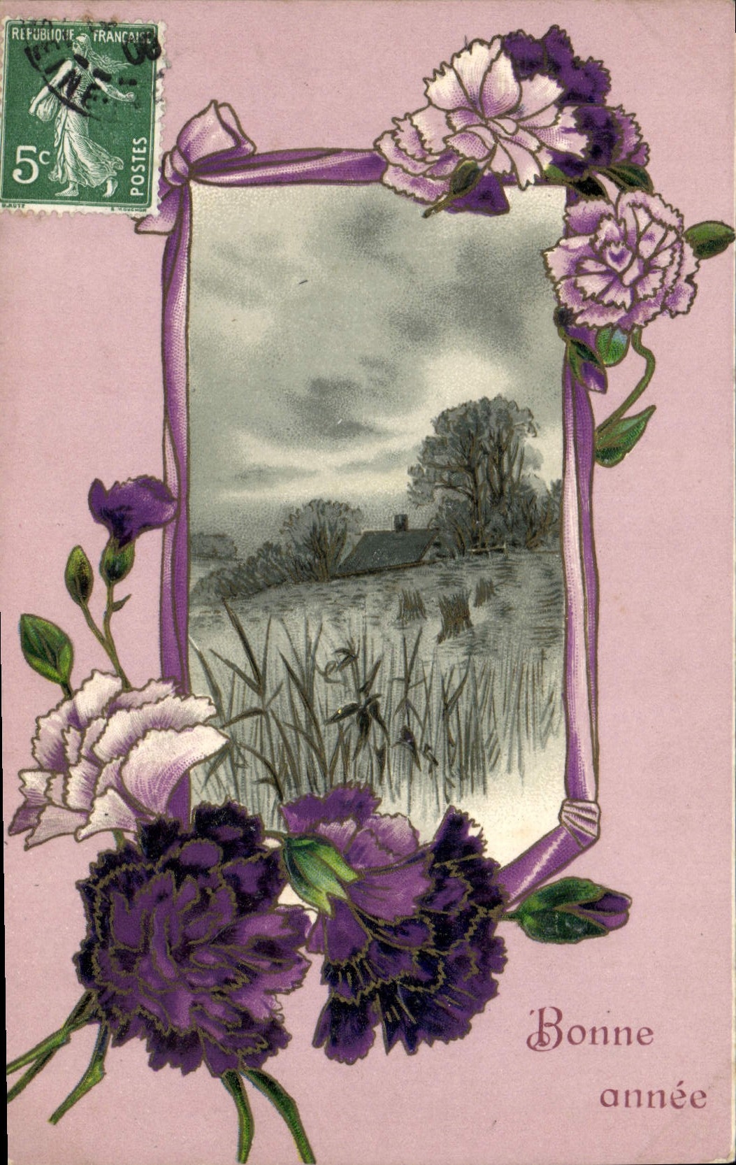 VINTAGE POSTCARD Fantasy Flowers