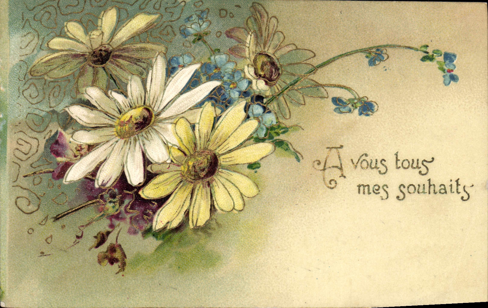 VINTAGE POSTCARD Fantasy Flowers