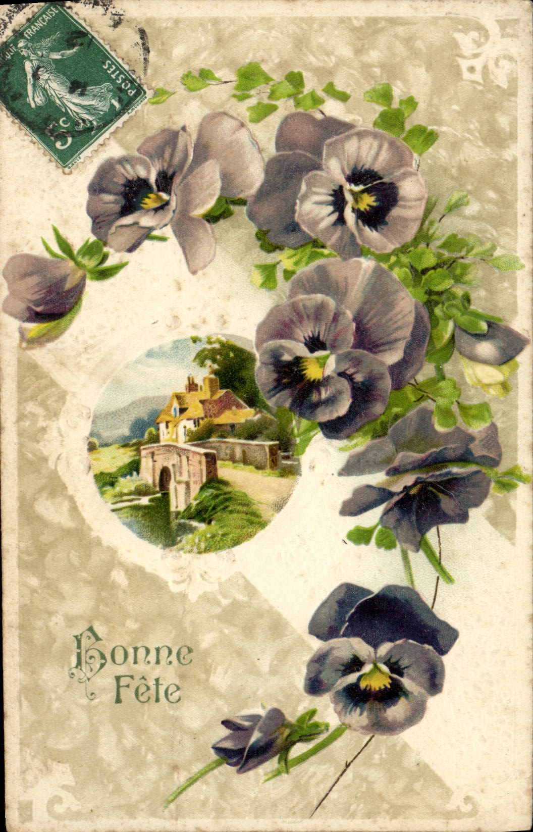 VINTAGE POSTCARD Fantasy Flowers