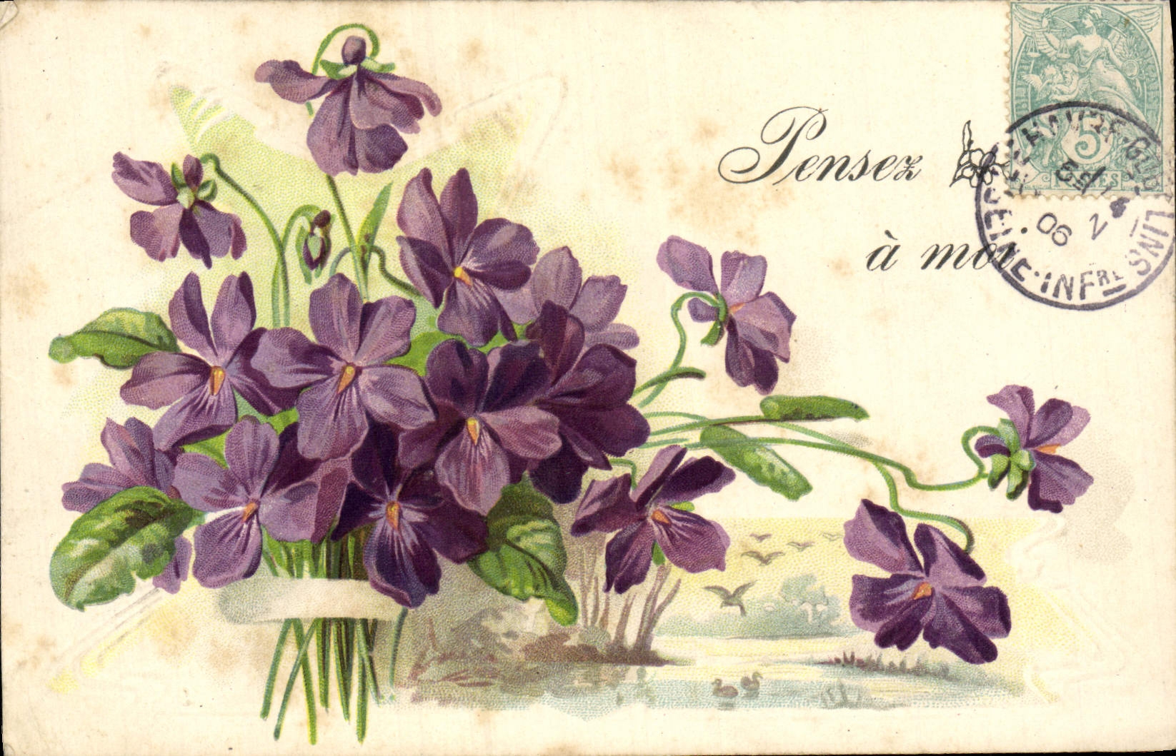 VINTAGE POSTCARD Fantasy Flowers