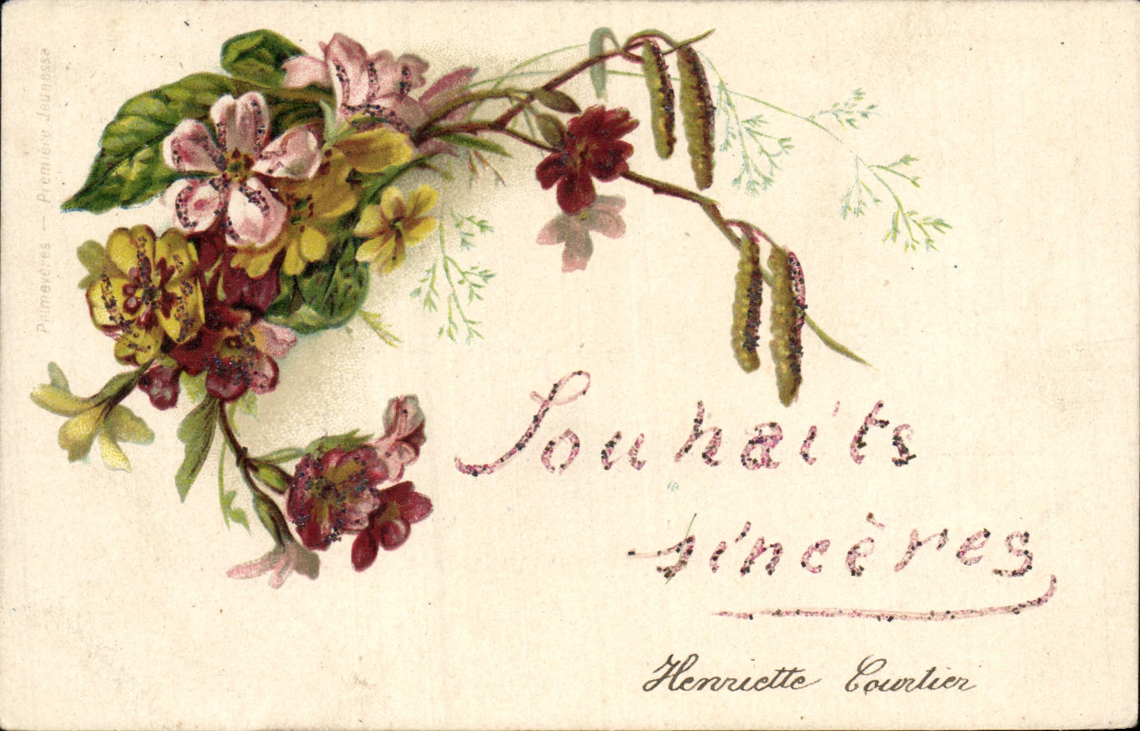 VINTAGE POSTCARD Fantasy Flowers Henriette Broker