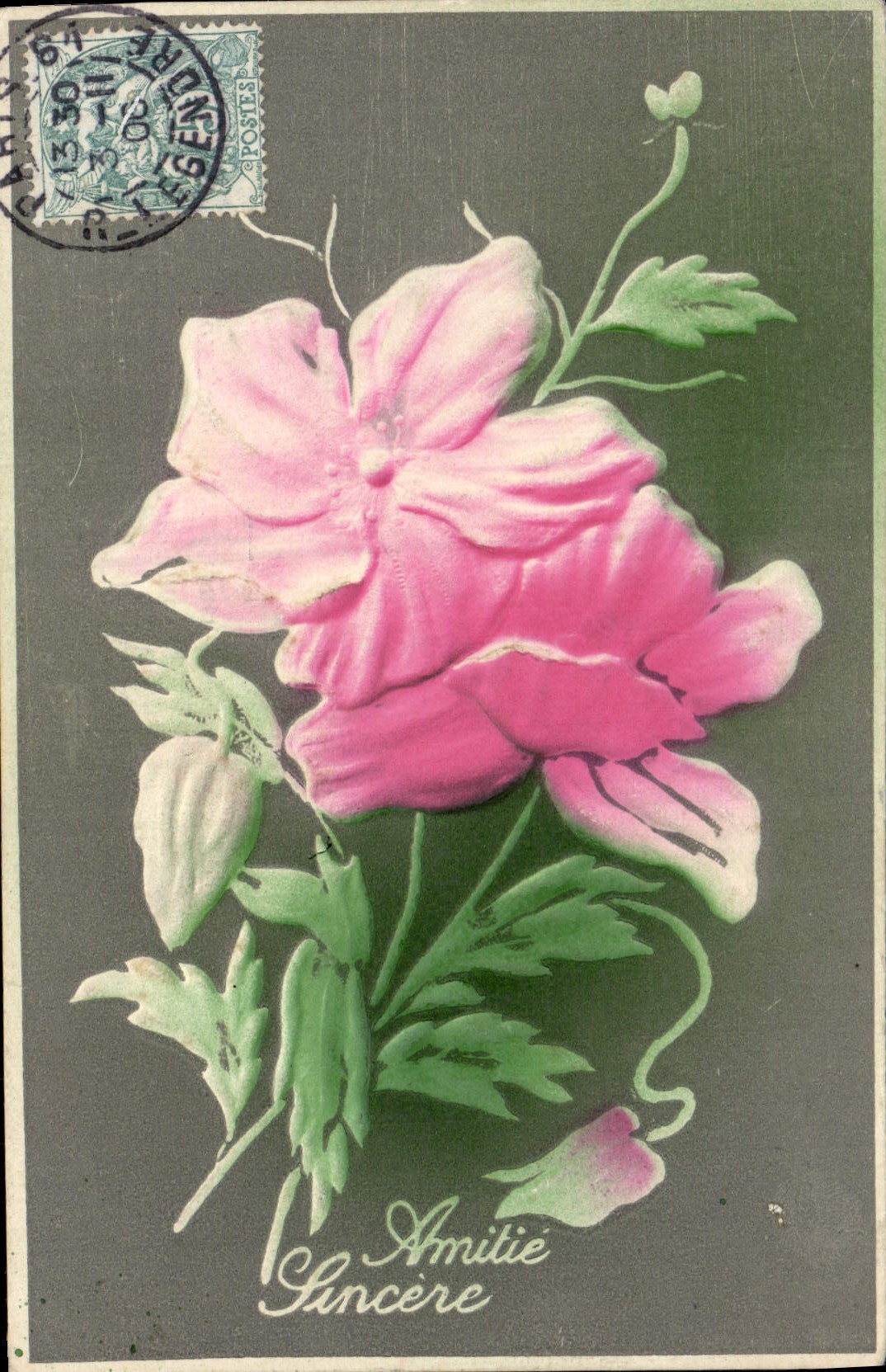 VINTAGE POSTCARD Fantasy Flowers