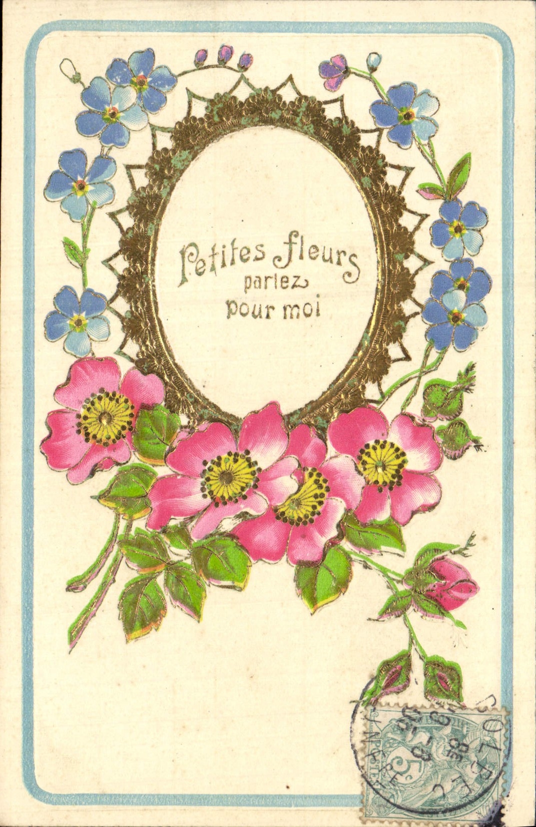VINTAGE POSTCARD Fantasy Flowers