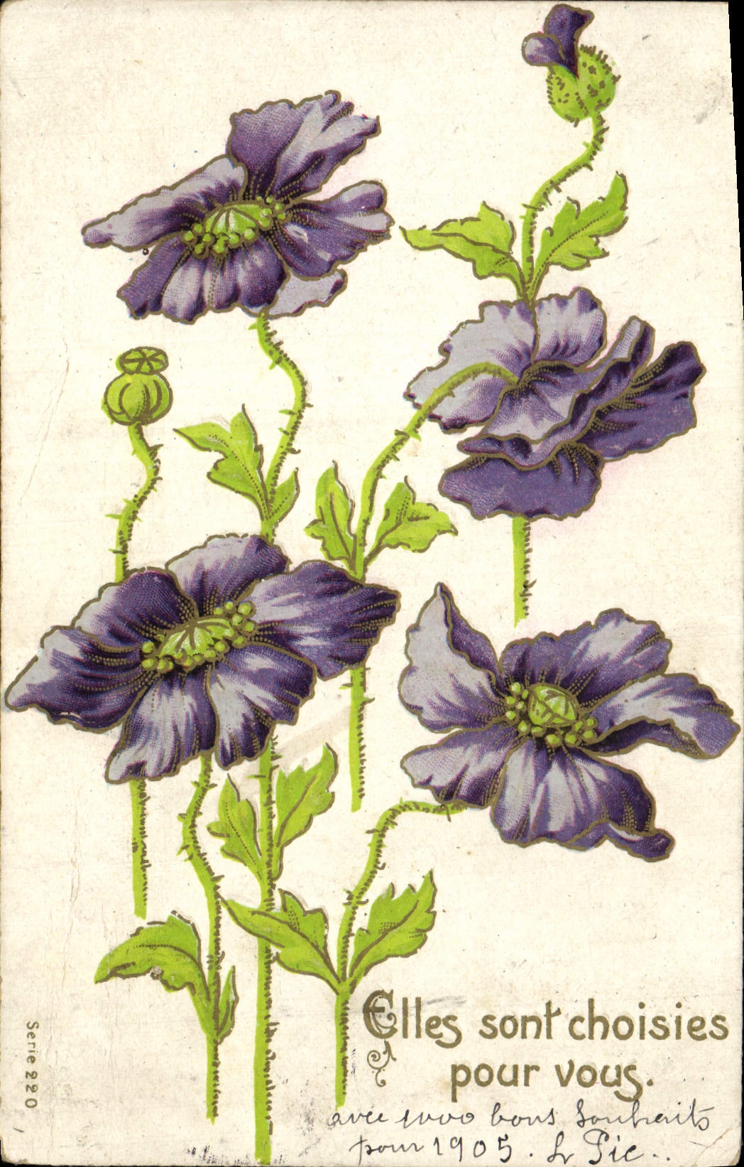 VINTAGE POSTCARD Fantasy Flowers